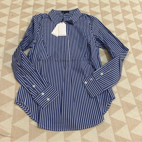 Universal standard Elbe shirt blue white stripes button down - Picture 1 of 2